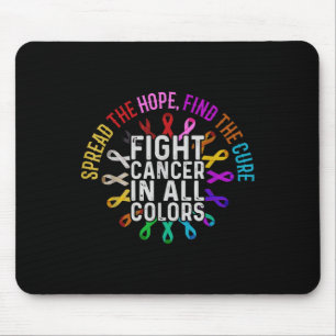 Tapis De Souris Lutter Contre Le Cancer De Toutes Les Couleurs - F
