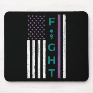 Tapis De Souris Lutter contre le semicolon Drapeau Sensibilisation
