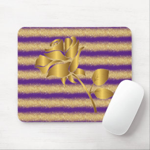 Tapis De Souris Luxueux Floral Purple Gold Parties scintillant Cad