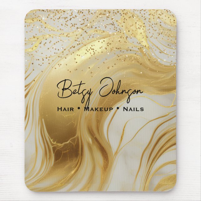 Tapis De Souris Luxury Ivory Marble Gold Glitter (Devant)