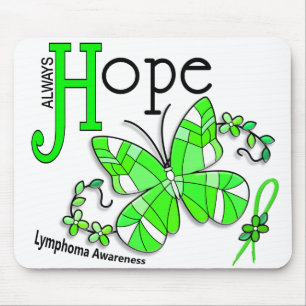 Tapis De Souris Lymphome de papillon en verre souillé