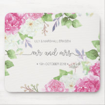 M. et Mme floraux élégants Wedding | Mousepad