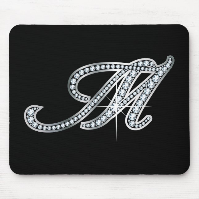 Tapis De Souris M script "Diamond Bling" (Devant)