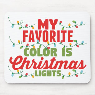Tapis De Souris Ma Couleur Préférée Est Les Lumières De Noël
