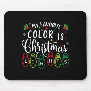Tapis De Souris Ma couleur préférée est Noël Lights Drôle de Noël