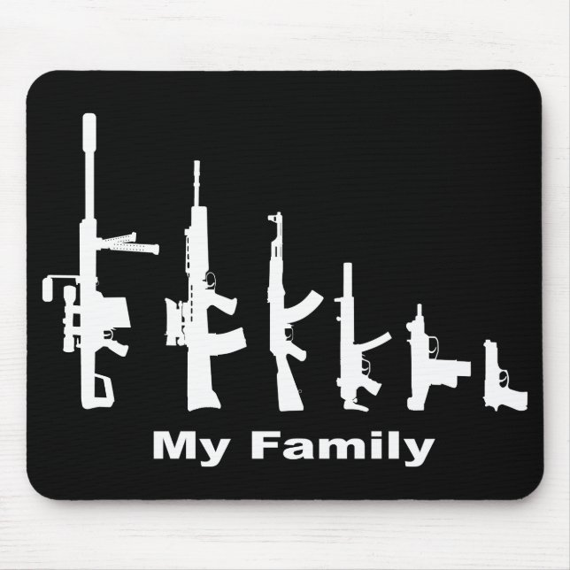 Tapis De Souris Ma famille (armes à feu d'amour d'I) (Devant)