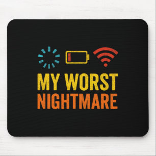 Tapis De Souris Ma pire nuit effrayante - Humour de nerd gamer