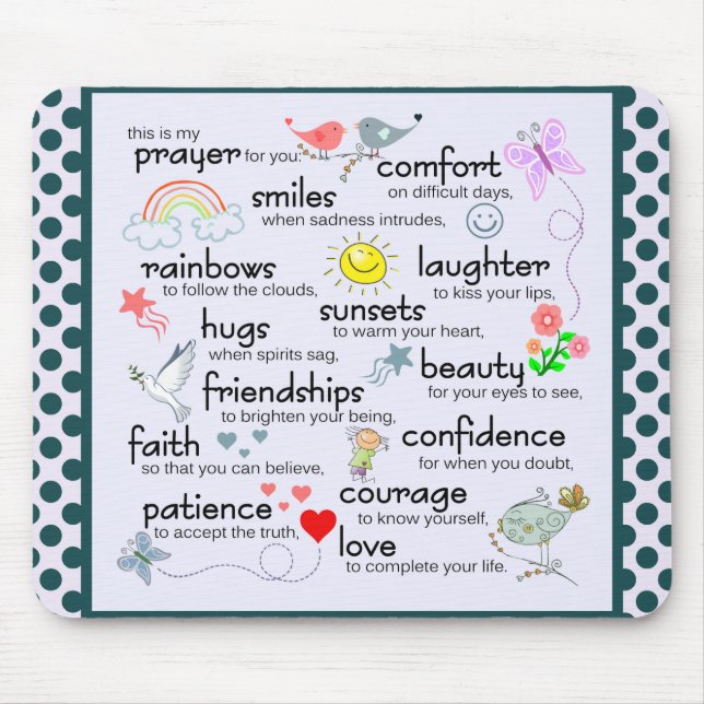 Tapis De Souris Ma Prière Pour Vous (Devant)