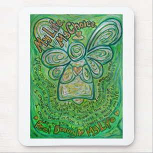Tapis De Souris Ma vie Cancer vert Angel Mousepad
