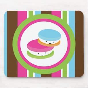 Tapis De Souris Macarons amusants rayures Bakery Coloré Mignon