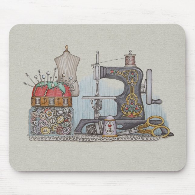 Tapis De Souris Machine à coudre actionnée à la main (Devant)