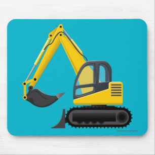 Tapis De Souris Machine d'excavatrice jaune pour enfants
