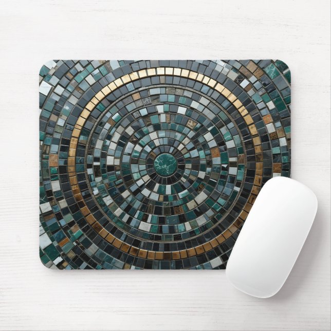 Tapis De Souris Macro murale en mosaïque circulaire de luxe (Avec souris)
