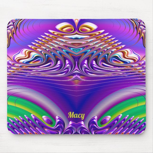 Tapis De Souris MACY ~ Zany Green, Blue, Yellow et Purple (Devant)