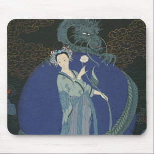 Tapis De Souris Madame avec un dragon (litho de couleur)