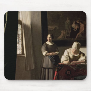 Tapis De Souris Madame écrivant une lettre avec sa domestique,