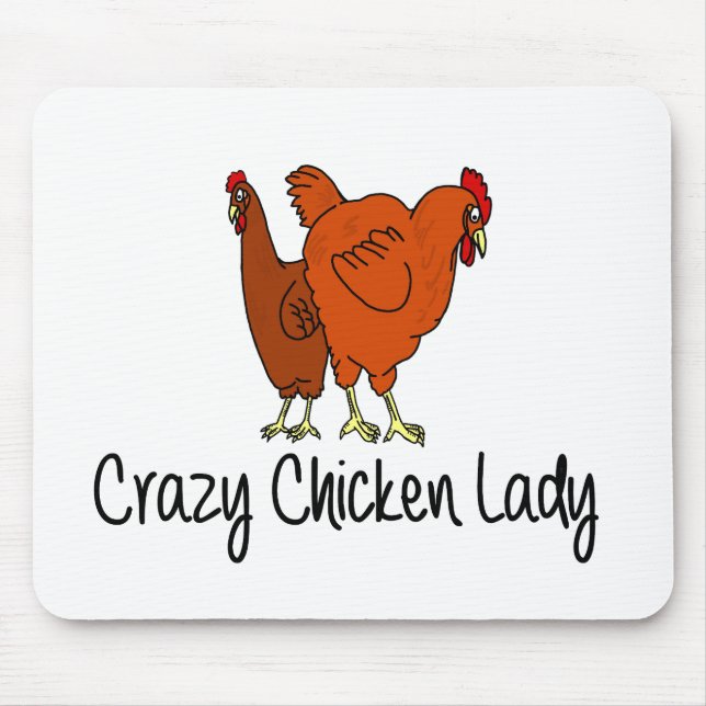 Tapis De Souris Madame folle de poulet (Devant)
