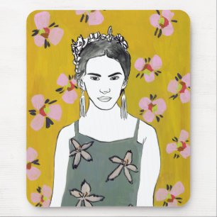 Tapis De Souris Madame rose de fleur - jaune
