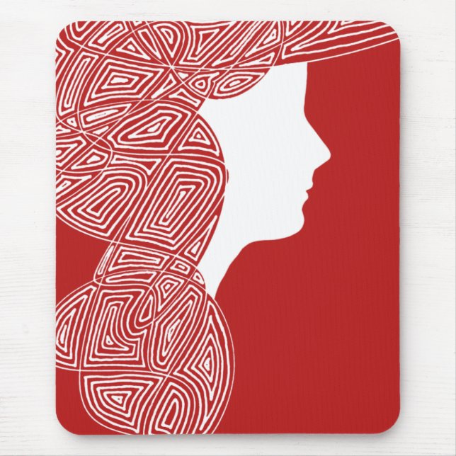 Tapis De Souris Madame rouge Mousepad (Devant)