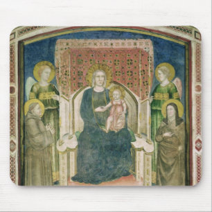 Tapis De Souris Madonna a couronné avec St Francis d'Assisi