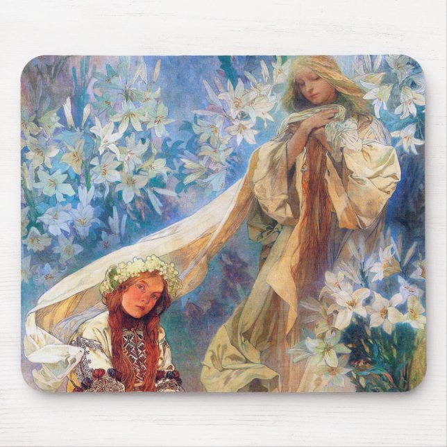 Tapis De Souris Madonna de la Lily, Mucha (Devant)