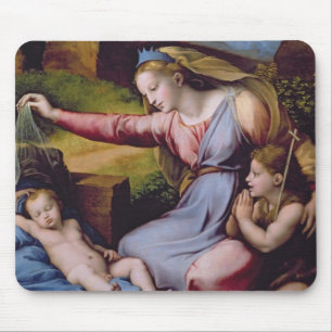 Tapis De Souris Madonna du diadème bleu ou Madonna de t
