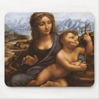 Tapis De Souris Madonna du Yarnwinder par Léonard de Vinci