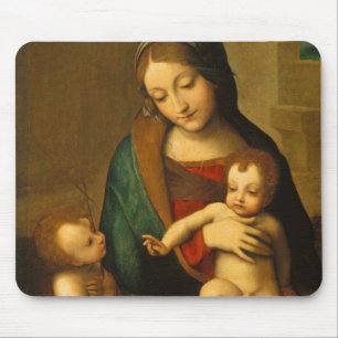Tapis De Souris Madonna et enfant avec des saints