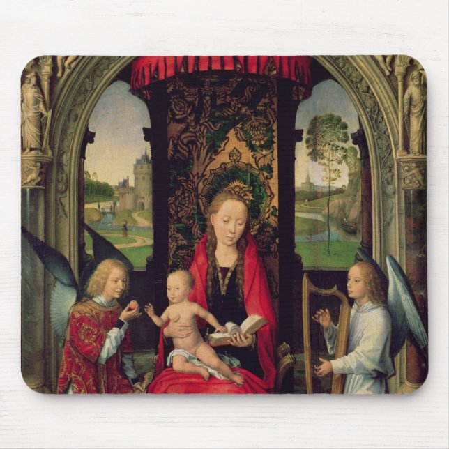 Tapis De Souris Madonna et enfant avec deux anges (Devant)