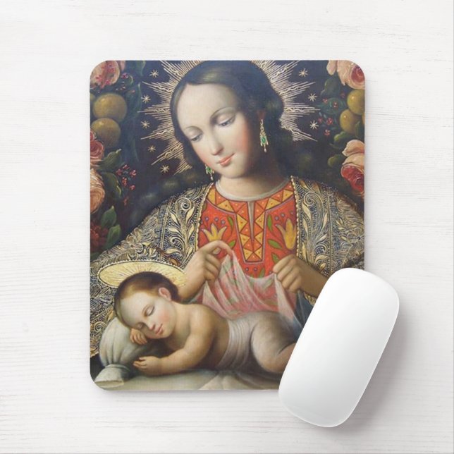 Tapis De Souris Madonna et son enfant (Avec souris)
