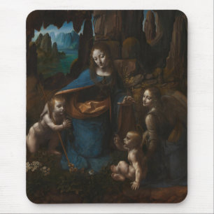 Tapis De Souris Madonna of the Rocks"Virgin Mary, baby Jesus, John