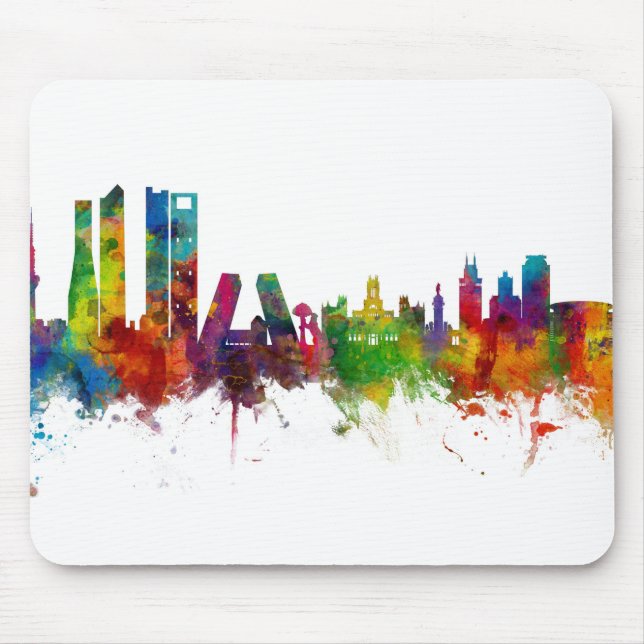 Tapis De Souris Madrid Espagne Skyline (Devant)
