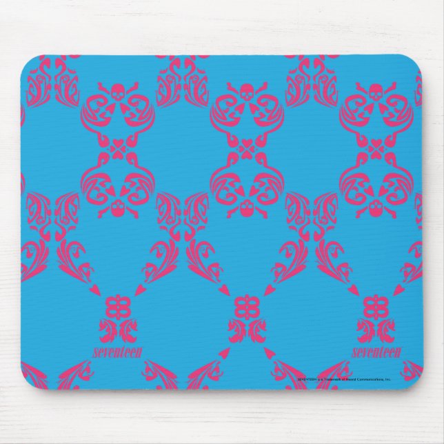 Tapis De Souris Magenta-Aqua de damassé (Devant)
