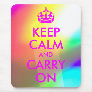 Tapis De Souris Magenta Garder le calme et continuer sur Mousepad