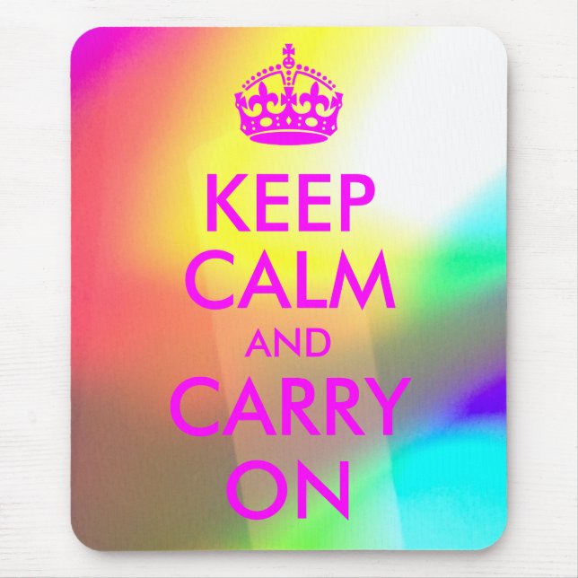 Tapis De Souris Magenta Garder le calme et continuer sur Mousepad (Devant)