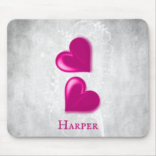 Tapis De Souris Magenta Hearts Souris Personnalisée Pad