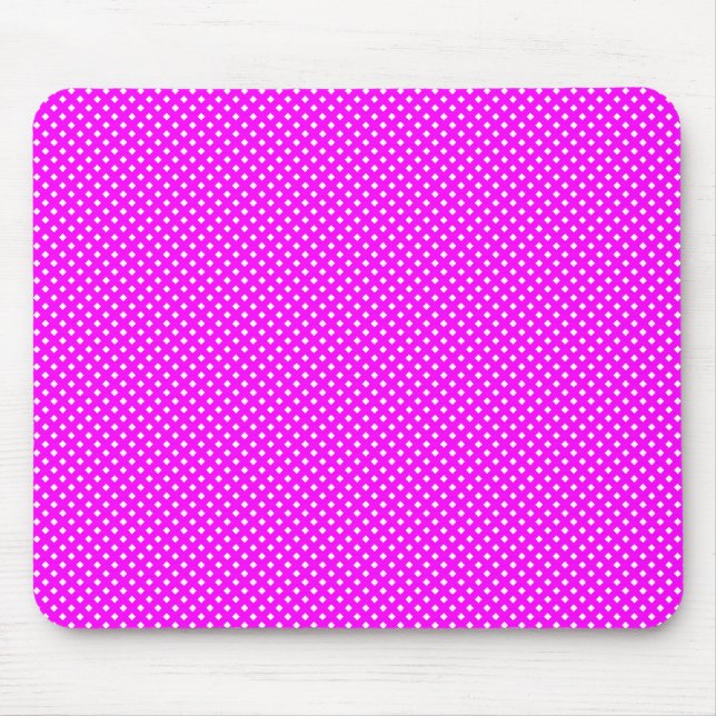 Tapis De Souris Magenta Motif net avec blanc (Devant)