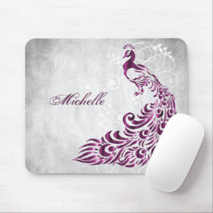 Tapis De Souris Magenta Peacock Personnalisé Mousepad