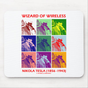 Tapis De Souris Magicien de radio (Nikola Tesla neuf images)
