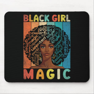 Tapis De Souris Magie de fille noire Mélanine Cadeaux Afro Mélanin