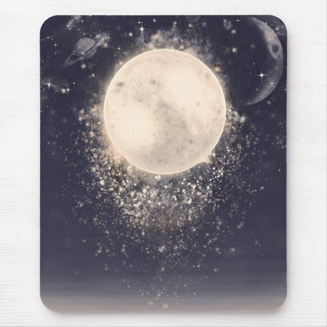 Tapis De Souris Magie de Lune de Rêve Étincelles Cosmiques (Devant)
