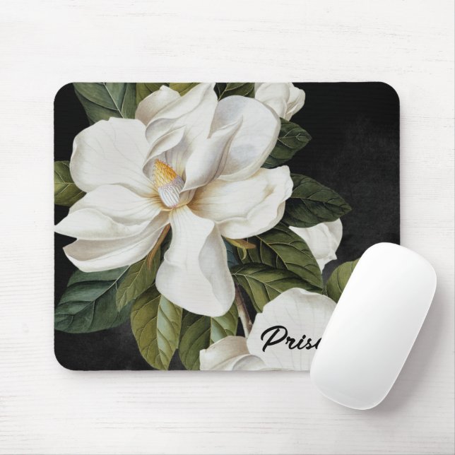 Tapis De Souris Magnolia florale botanique personnalisée (Avec souris)
