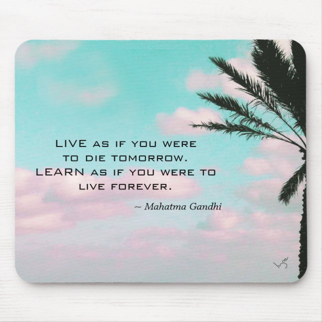 Tapis De Souris Mahatma Gandhi Citation Tropical Thème Inspiration (Devant)