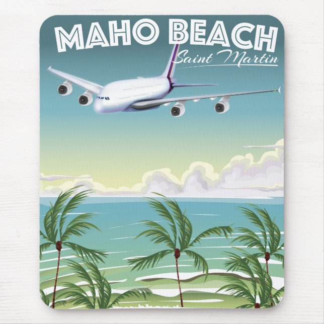 Tapis De Souris Maho Beach Saint Martin affiche (Devant)