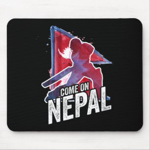 Tapis De Souris Maillot de cricket du Népal Supporter du drapeau n