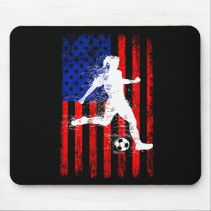 Tapis De Souris Maillot de foot drapeau américain Usa pour filles