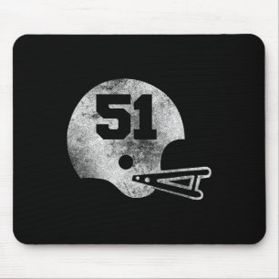 Tapis De Souris Maillot de football vintage numéro 51 Numéro de jo