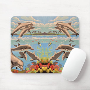 Tapis De Souris Main Painted by Number Dolphins