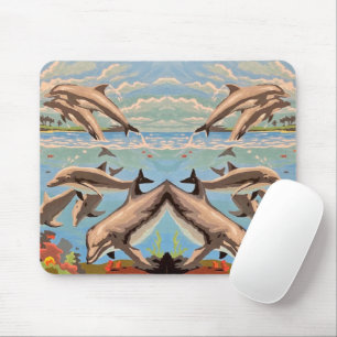 Tapis De Souris Main Painted by Number Dolphins