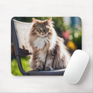 Tapis De Souris Maine Coon Chat Sur Chaise